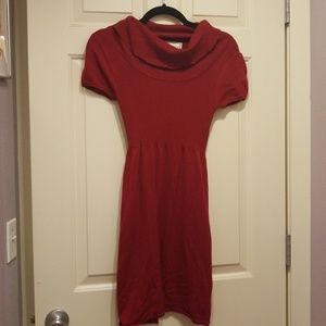 Cowl neck short sleeve knit dress